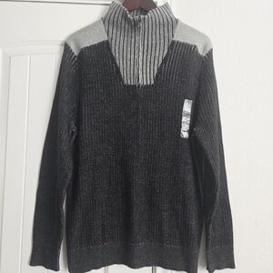 I.N.C International Concepts Men’s XL Mock Neck Sweater NWT Black Gray